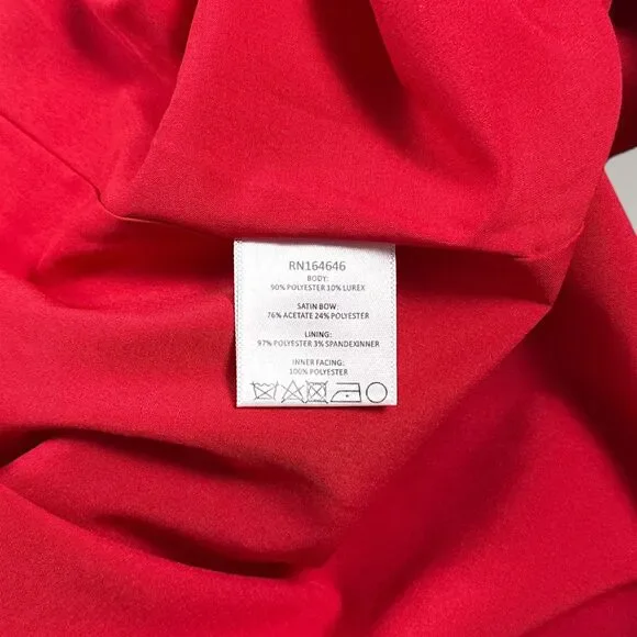 NWT Mestiza Rosanna Mini Dress A-line Red Silver Balloon Sleeves Cocktail Sz XL - Picture 13 of 14